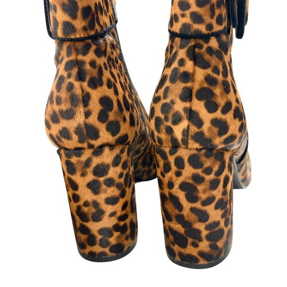 Marc Fisher LTD Leopard Print Haircalf Buckle Ankle Boots 9.5M Block Heel - Picture 6 of 9